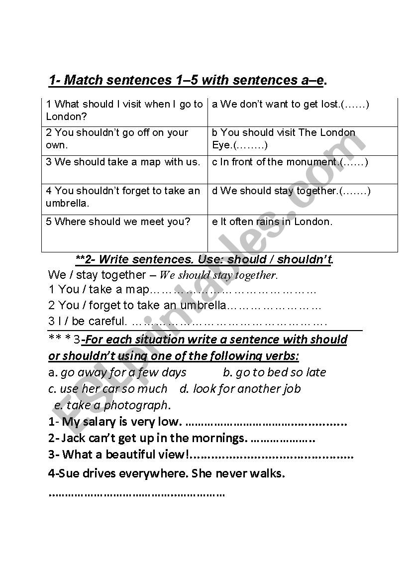 giving advice worksheet