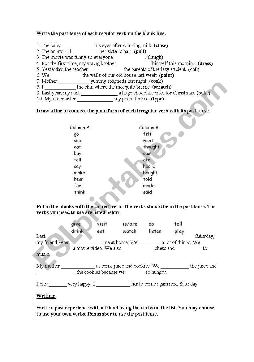 Simple past worksheet