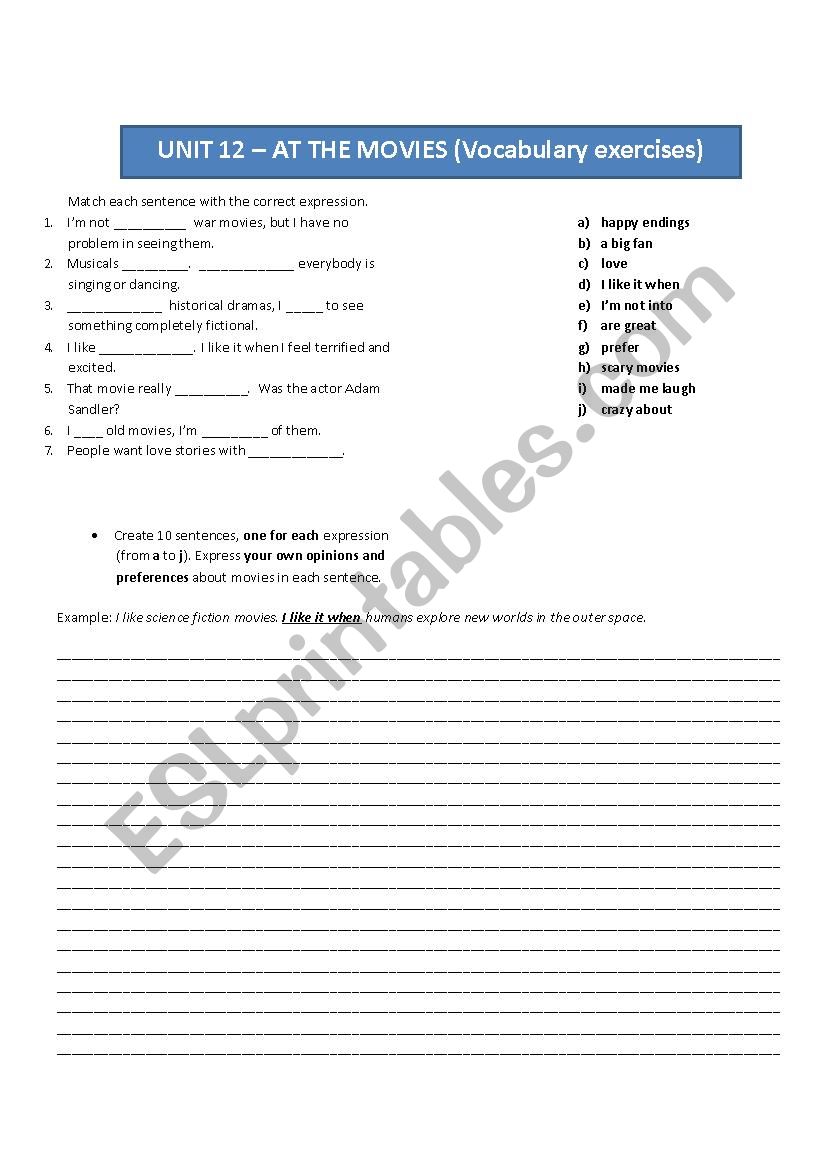 vocabulary quiz _ talking about movies