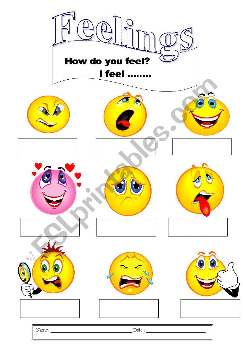 Feelings worksheet