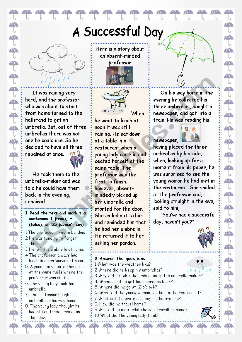 A Successful Day - Reading Comprehension