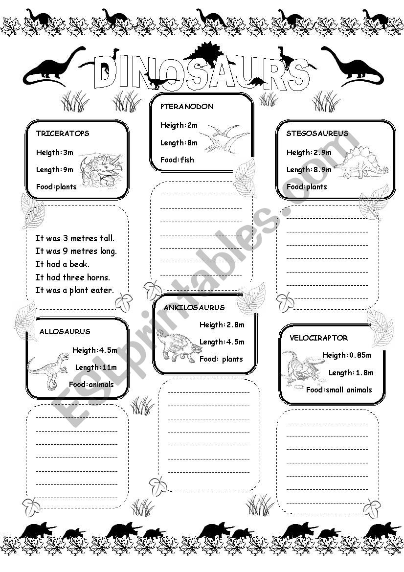 dinosaurs worksheet