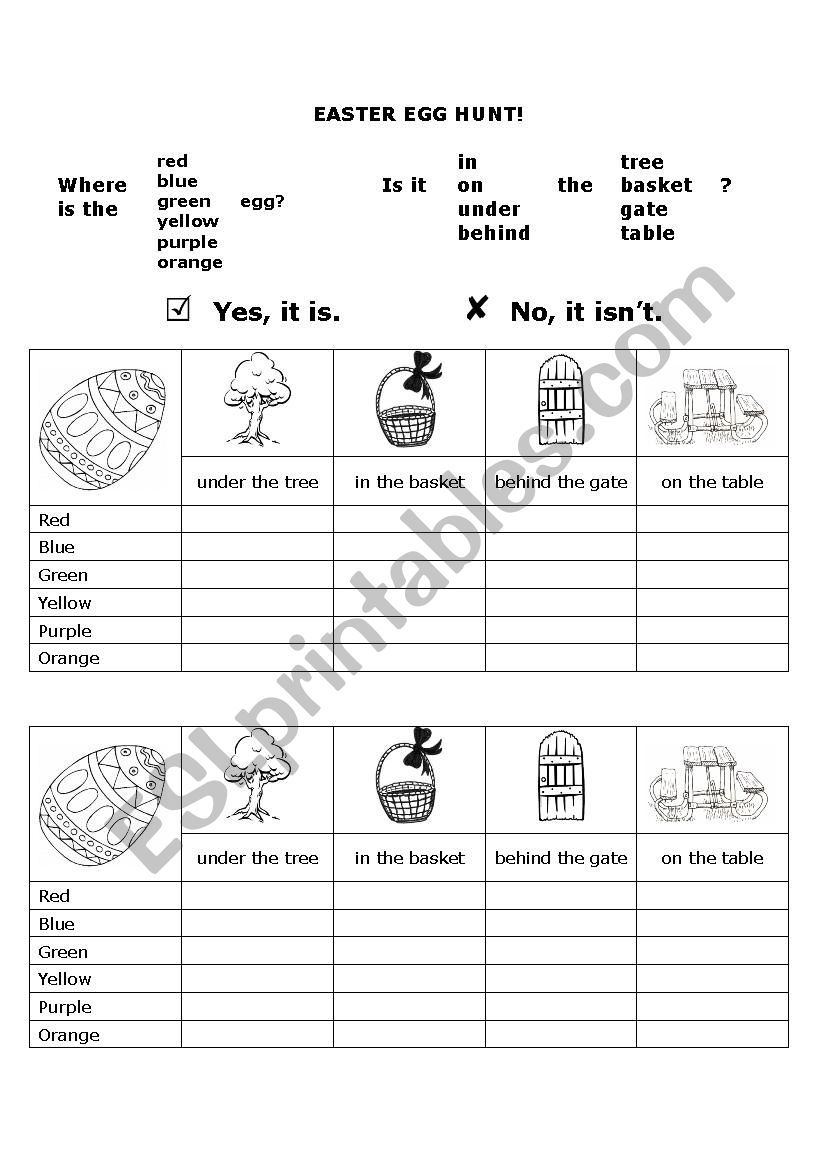 Easter Egg Hunt Battleships worksheet