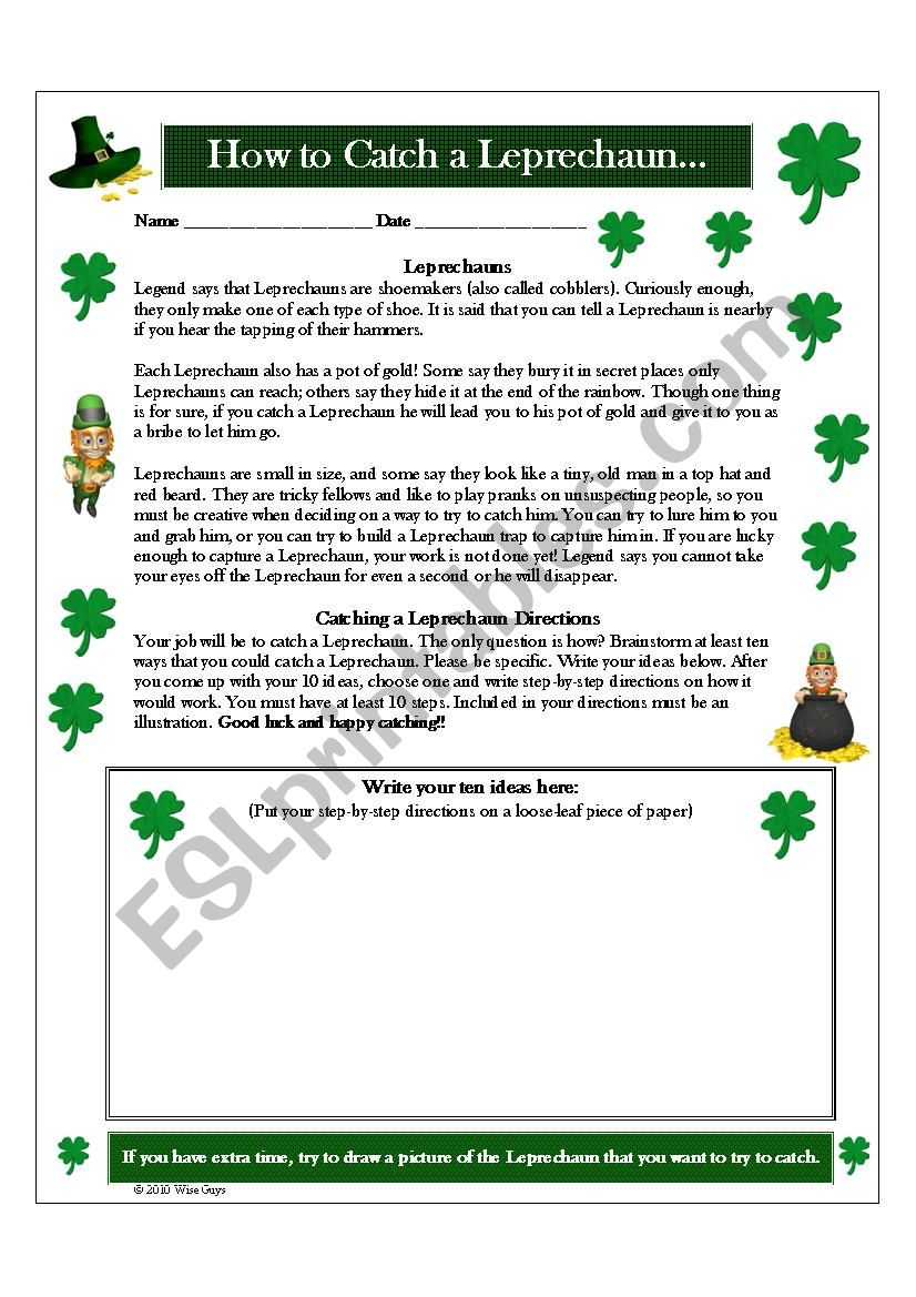 St Patrick worksheet