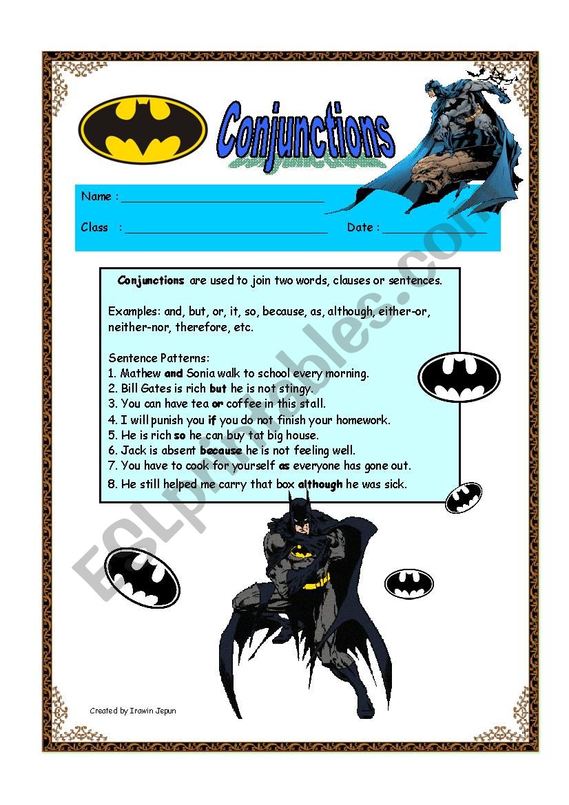 Conjunctions For Intermediate worksheet