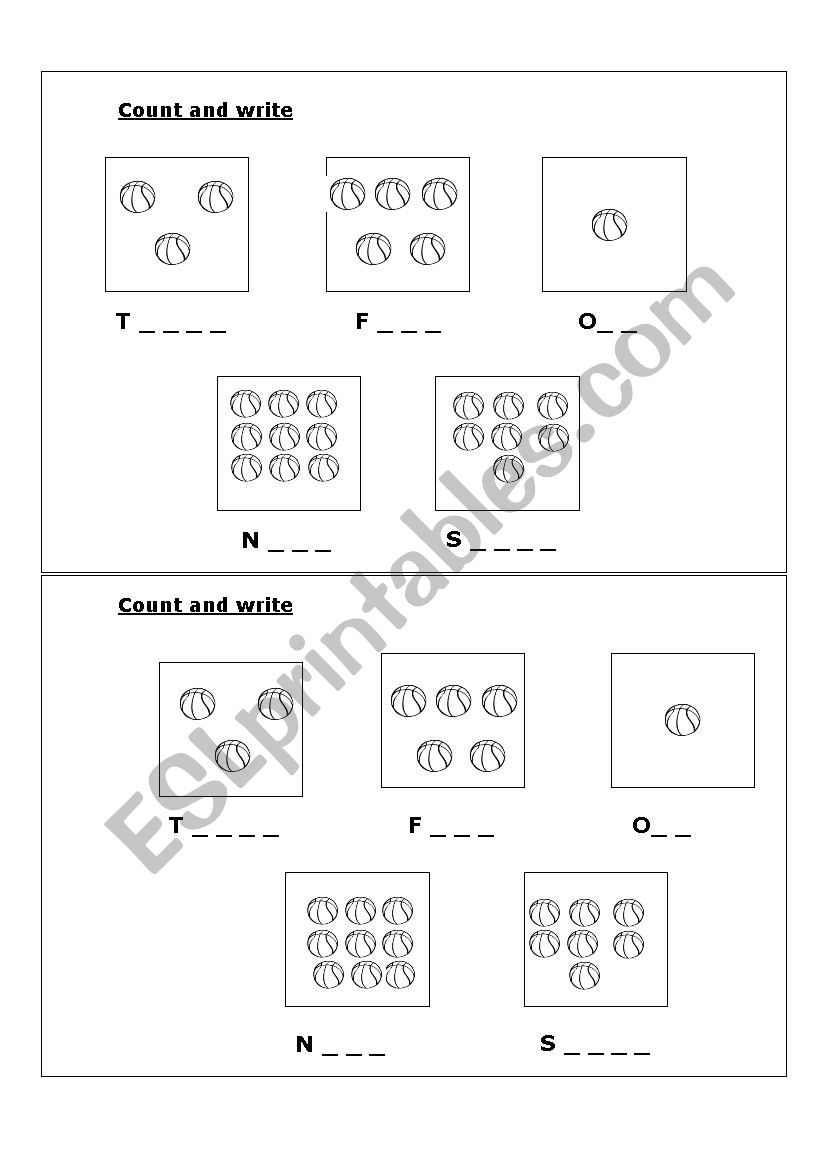 Count and write worksheet