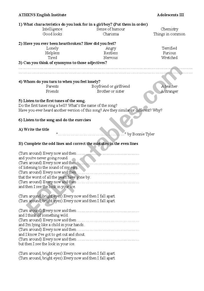 TOTAL ECPLISE OF THE HEART worksheet