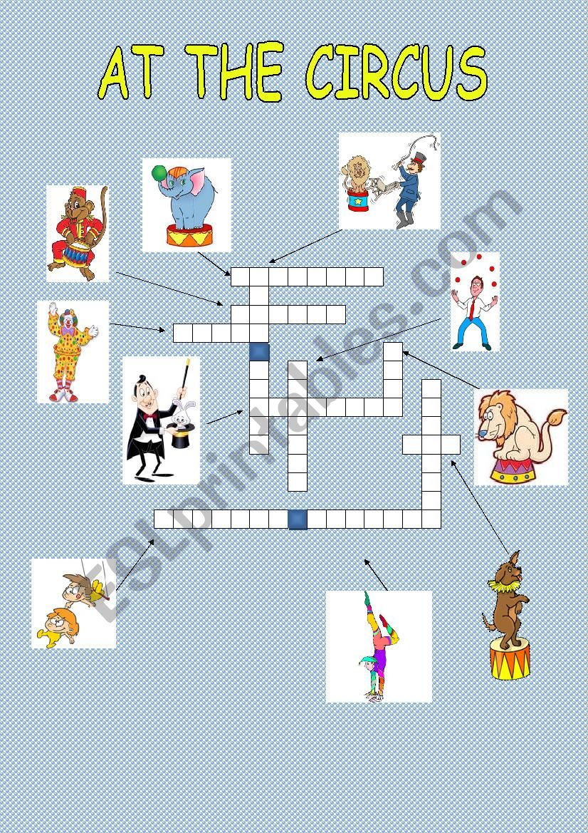 Circus Crossword worksheet