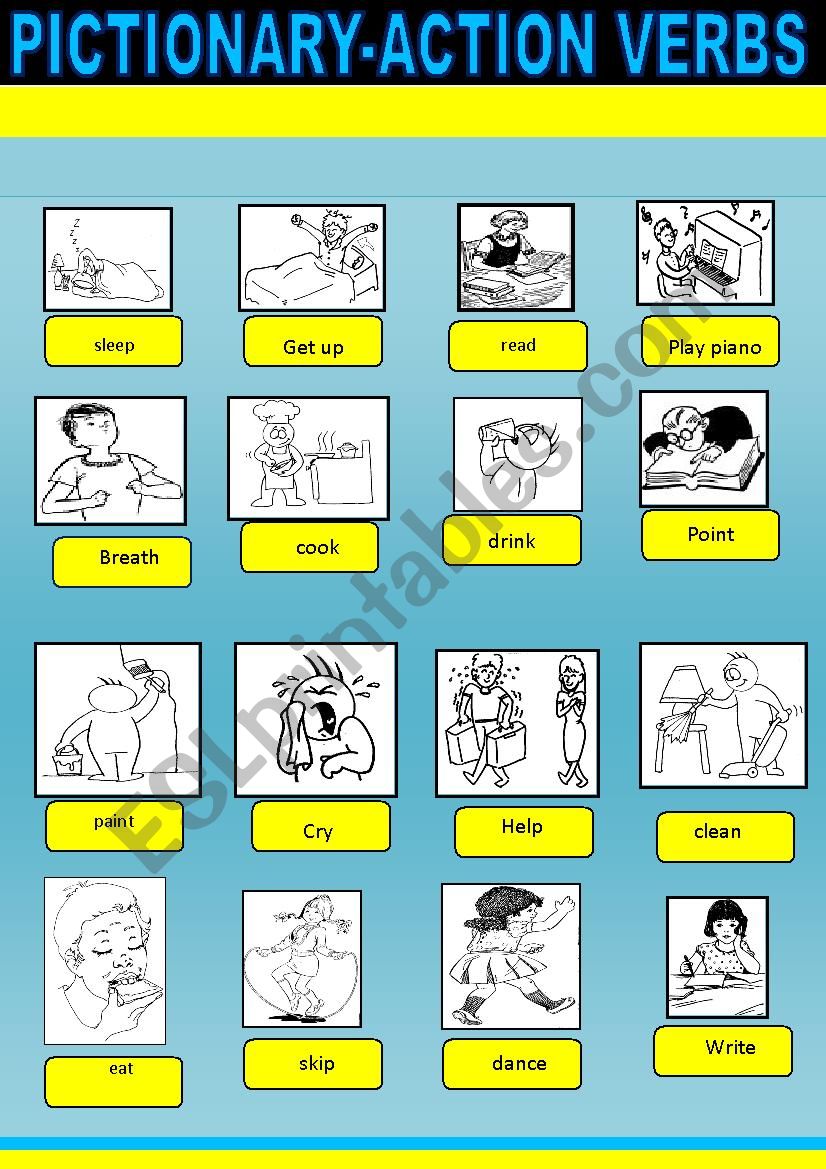 action verbs worksheet