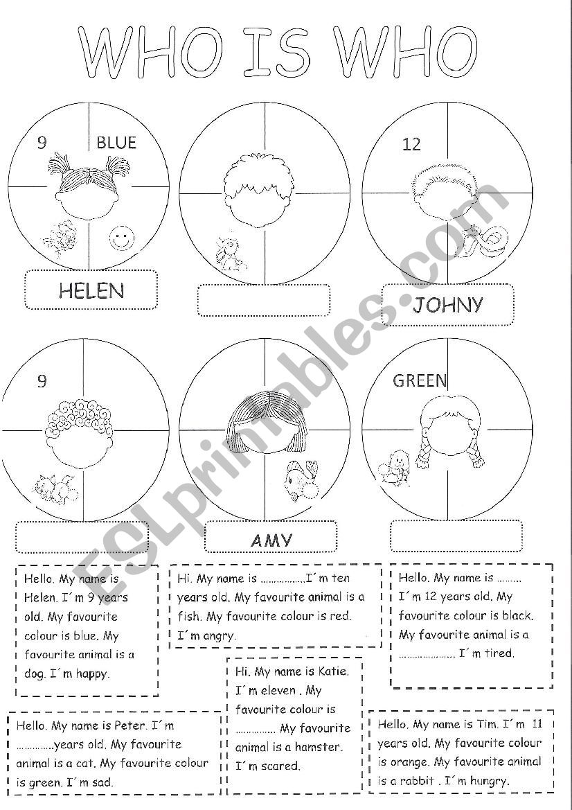 who is who worksheet