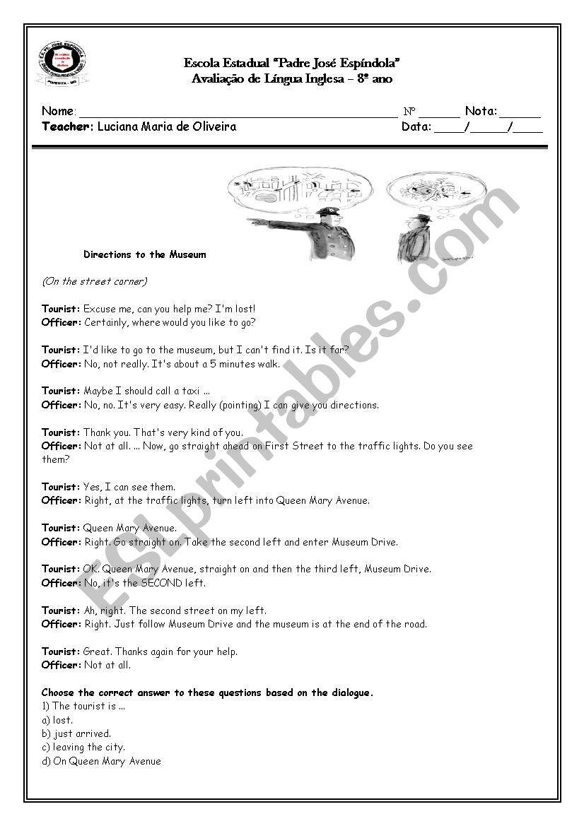 English test worksheet