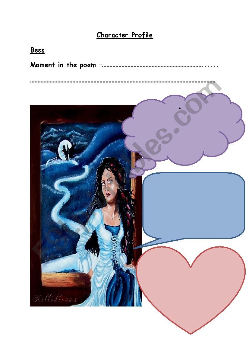 highwayman bess worksheet