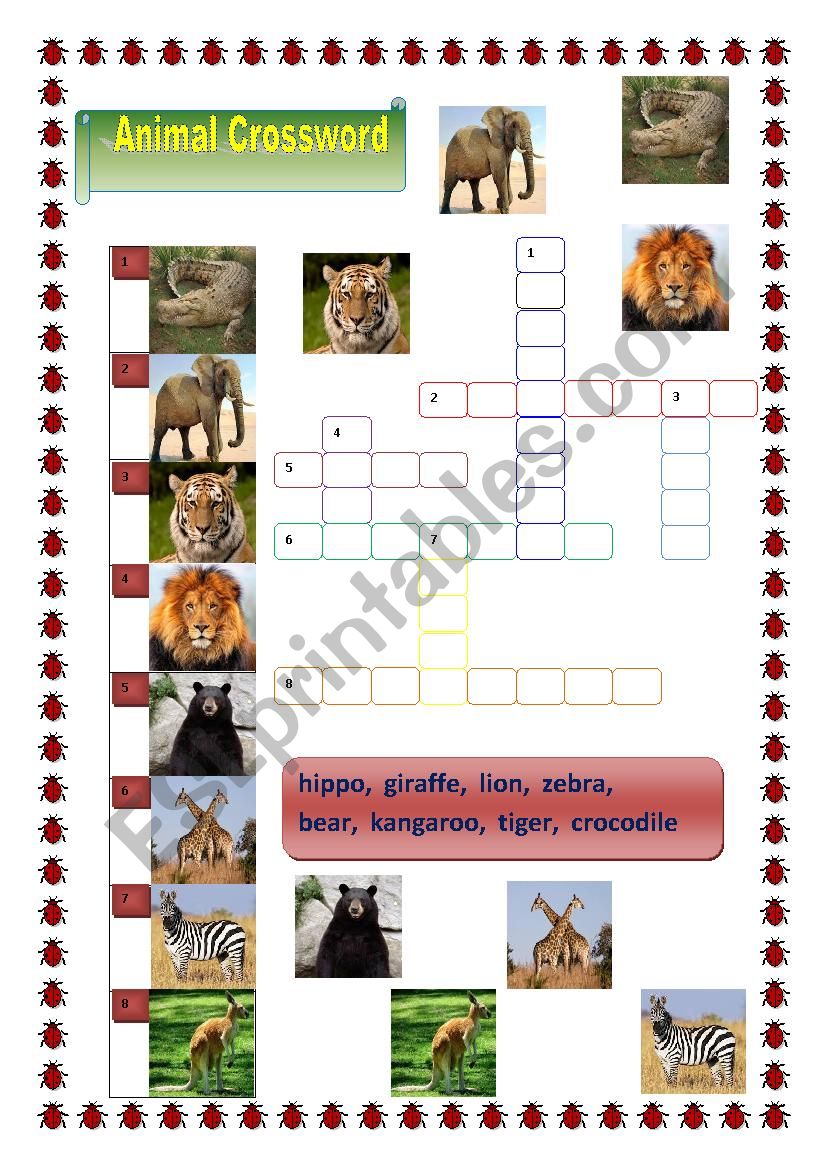 Animal Crossword worksheet