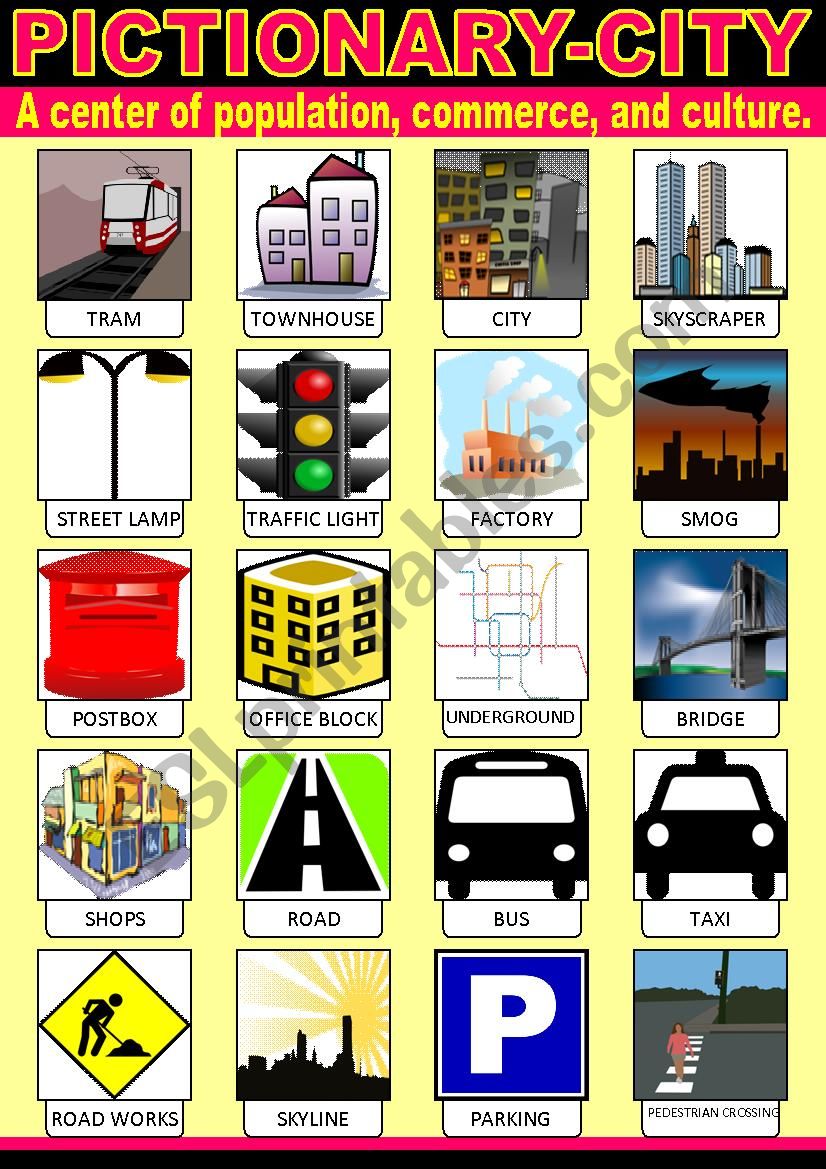 City Pictionary worksheet