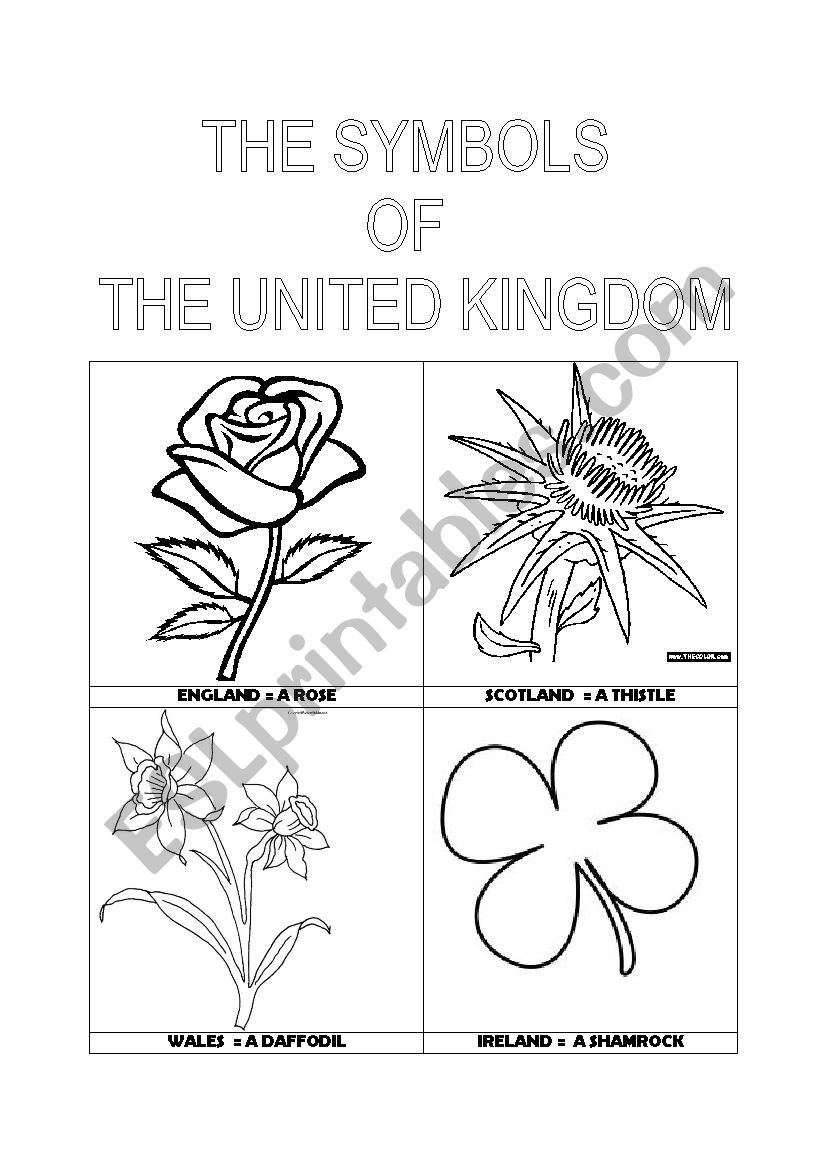 symbols of the Unite Kingdom worksheet