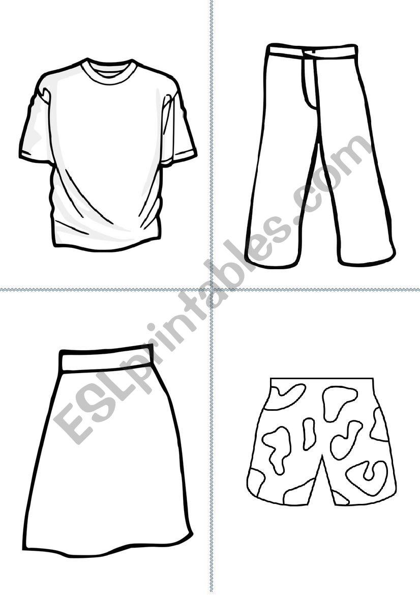 Clothes 1 - Colour and cut (SPEAKING ACTIVITIES)