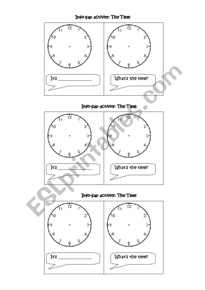 Telling the time worksheet