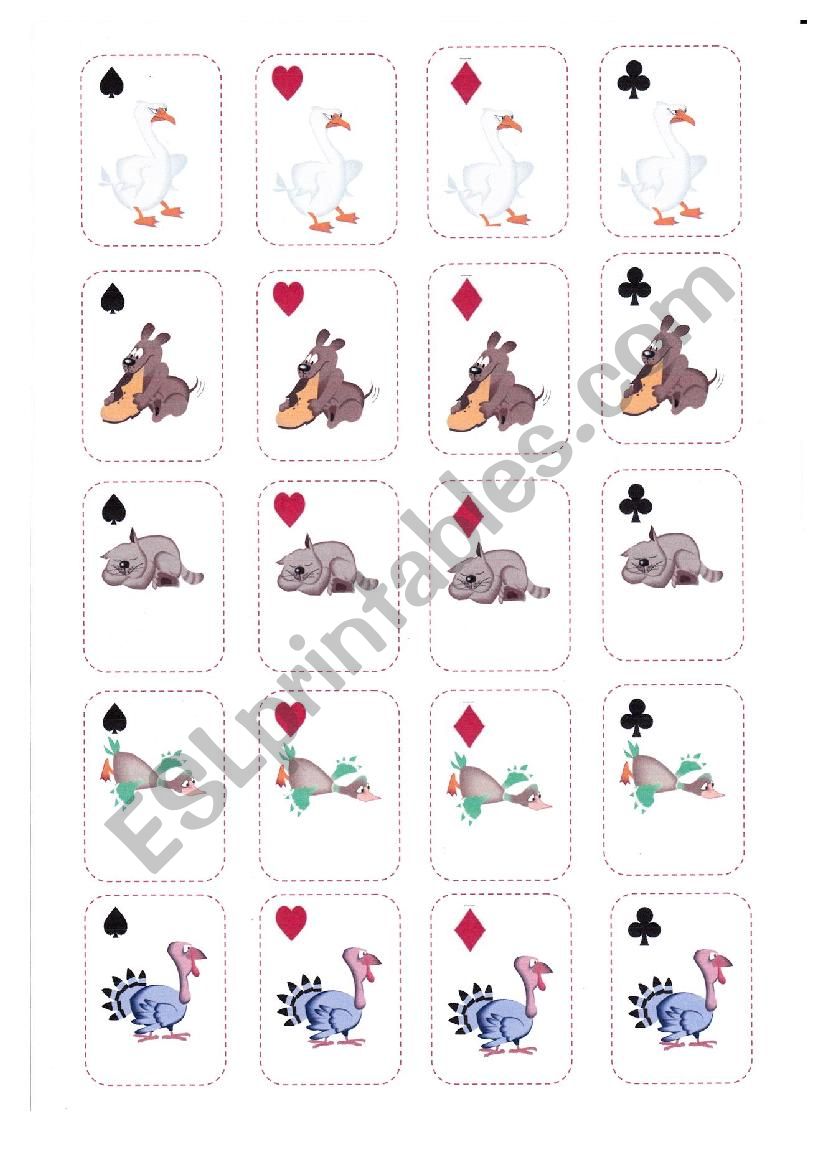 Go fish farm animals worksheet