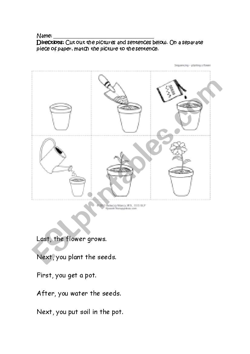 Sequencing worksheet