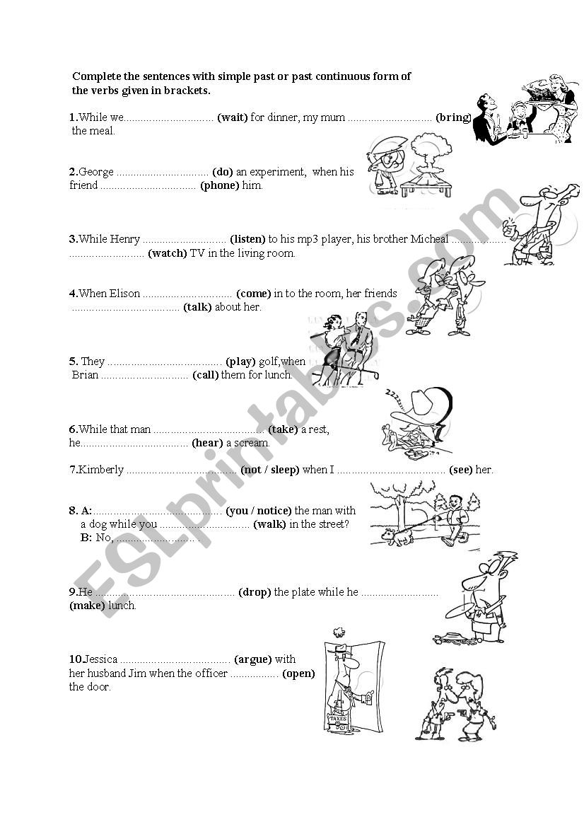 past simple and past continuous tense