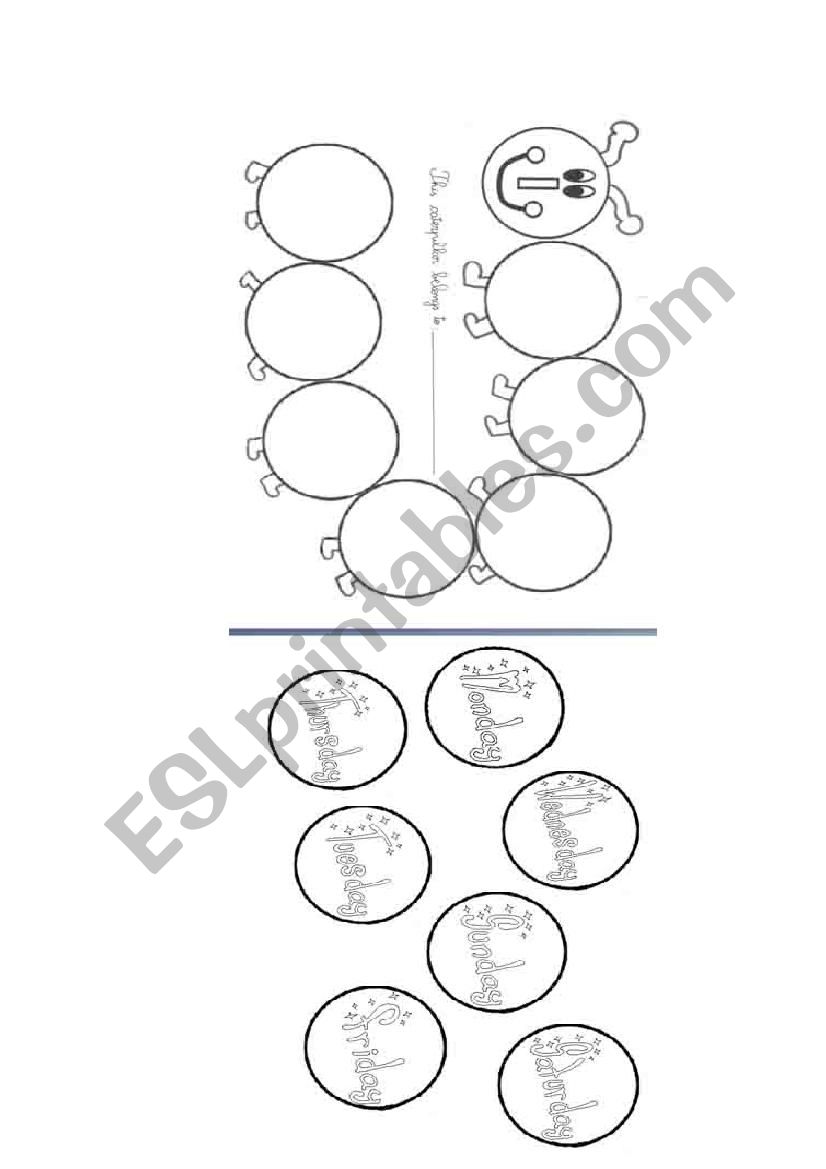 Days of the week worksheet