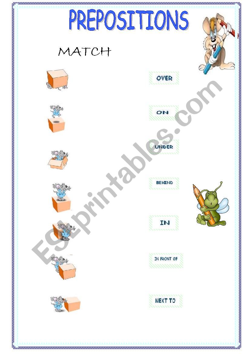 PREPOSITIONS worksheet