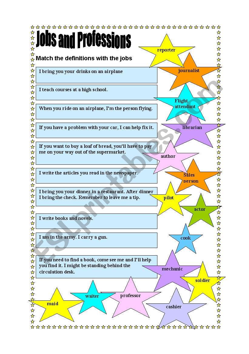 Jobs  worksheet