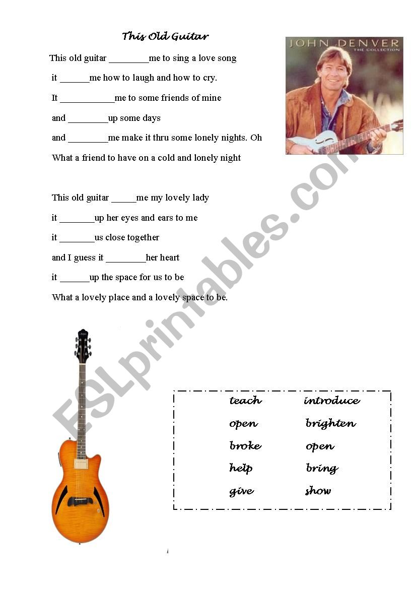 This Old Guitar-John Denver worksheet