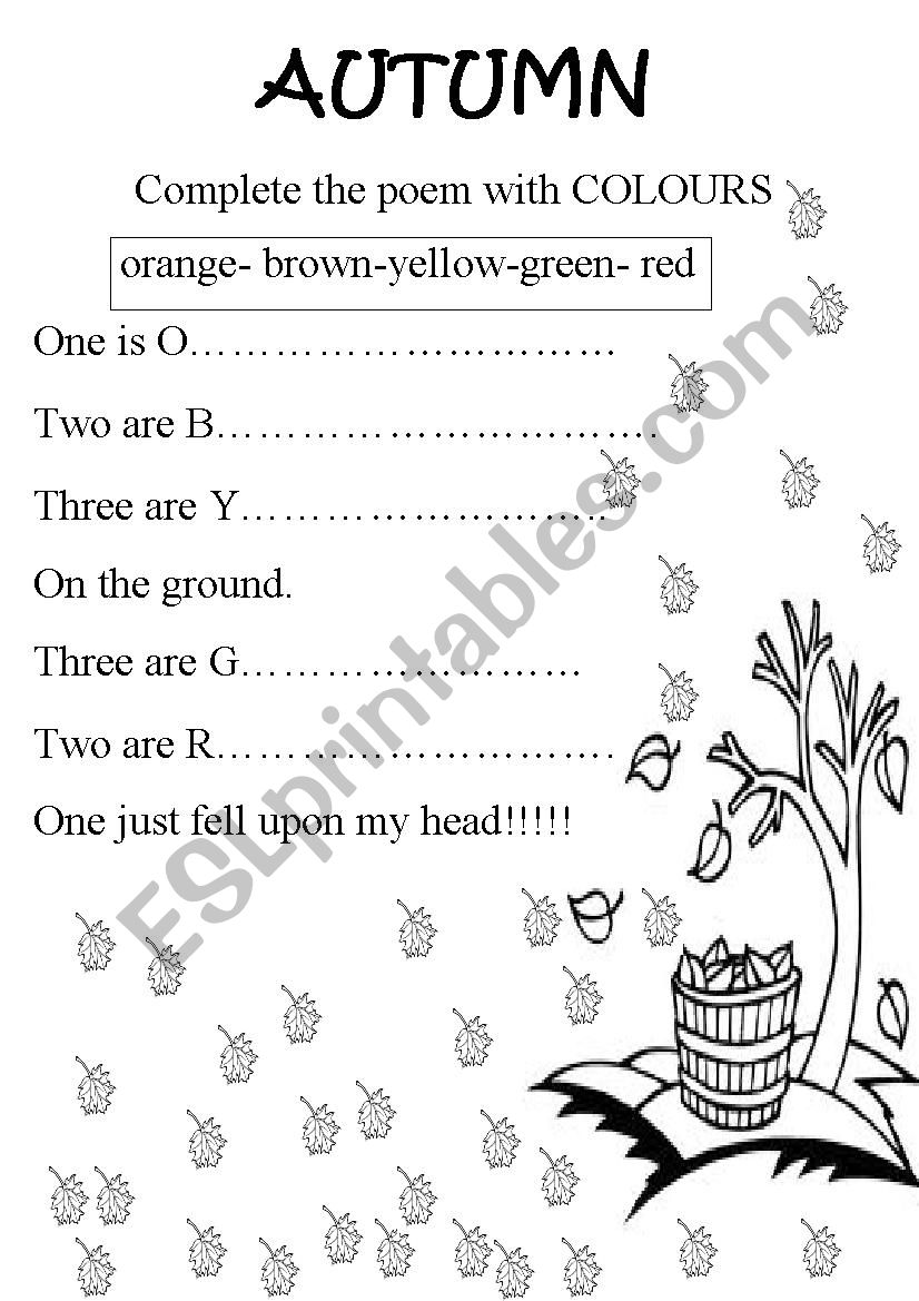 Autumn Poem worksheet