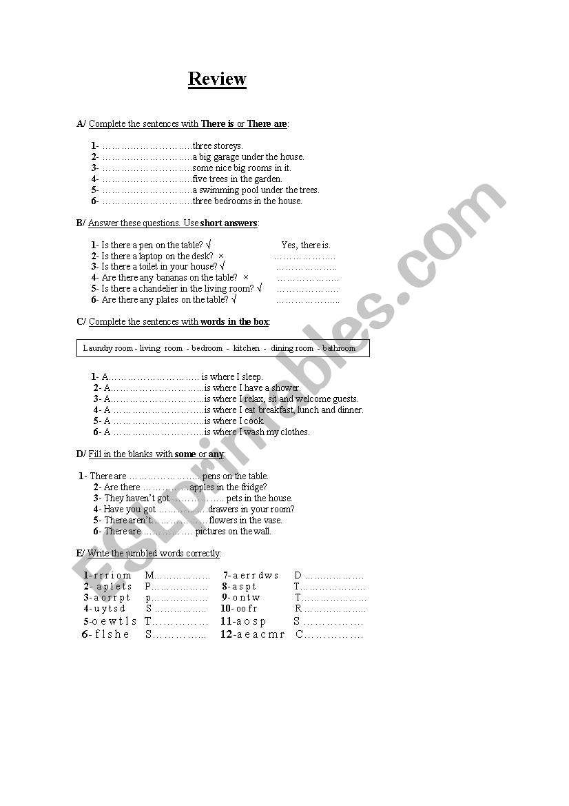 Review worksheet