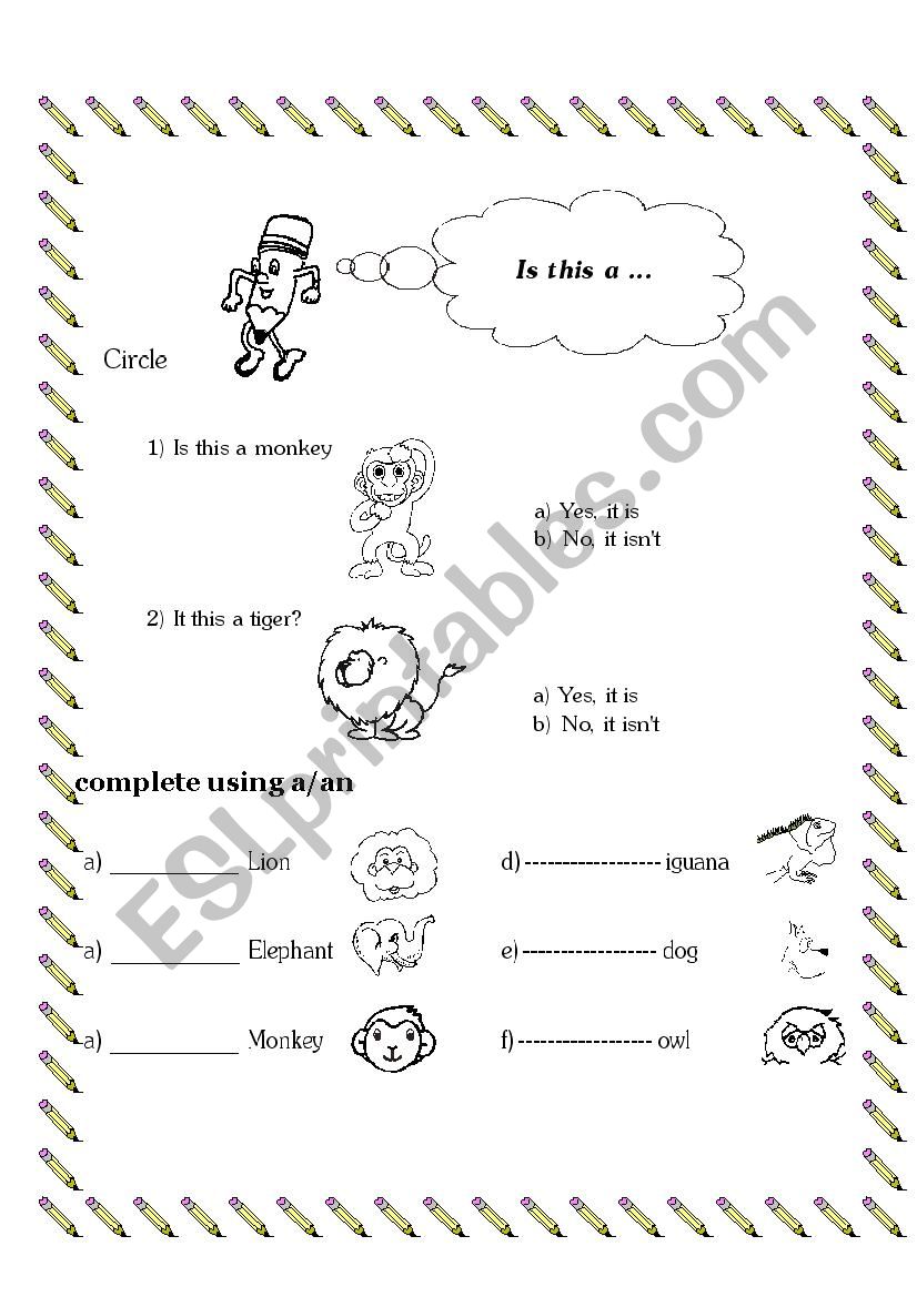 complete with a -an worksheet