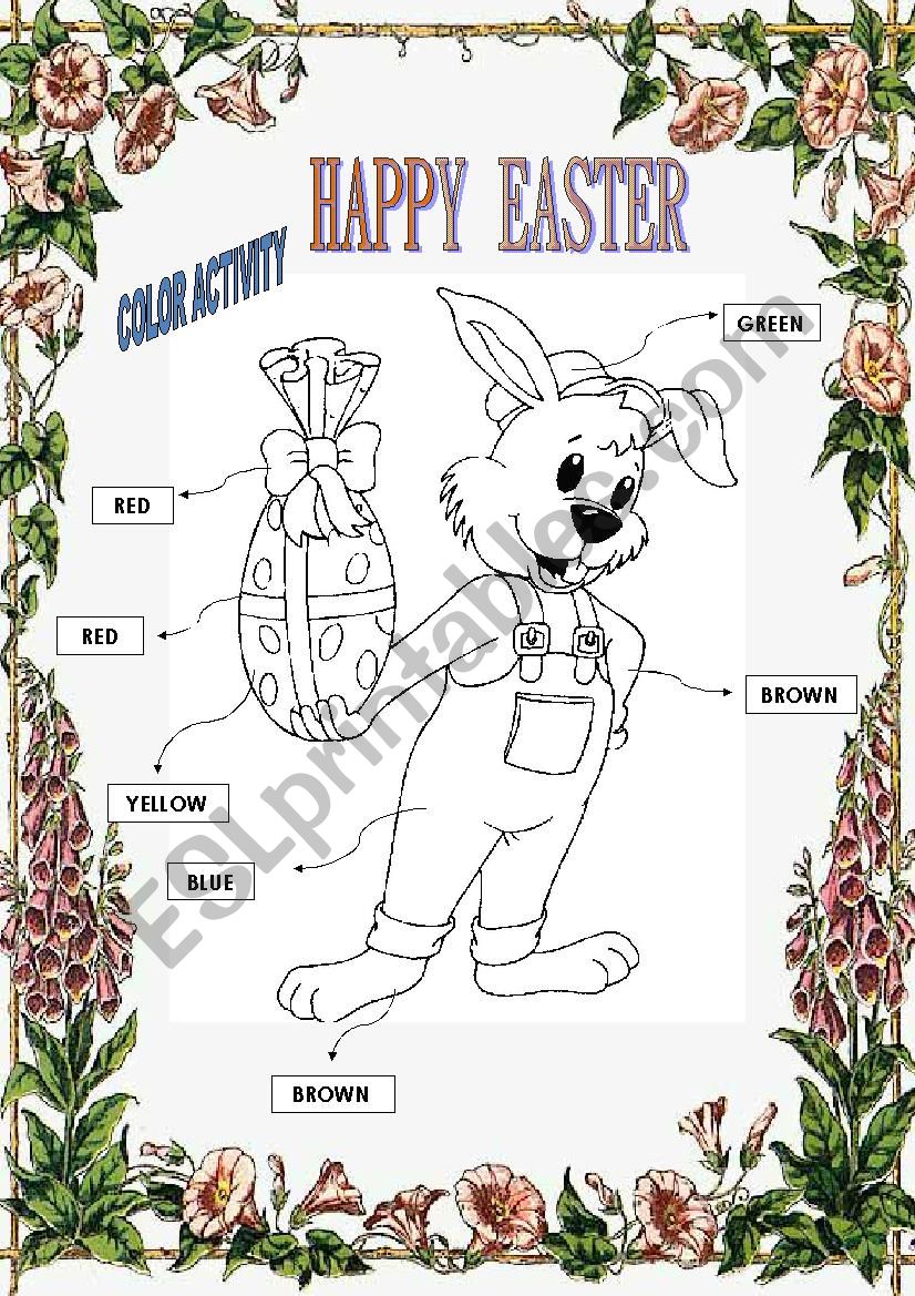 Happy Easter - Color Activity worksheet