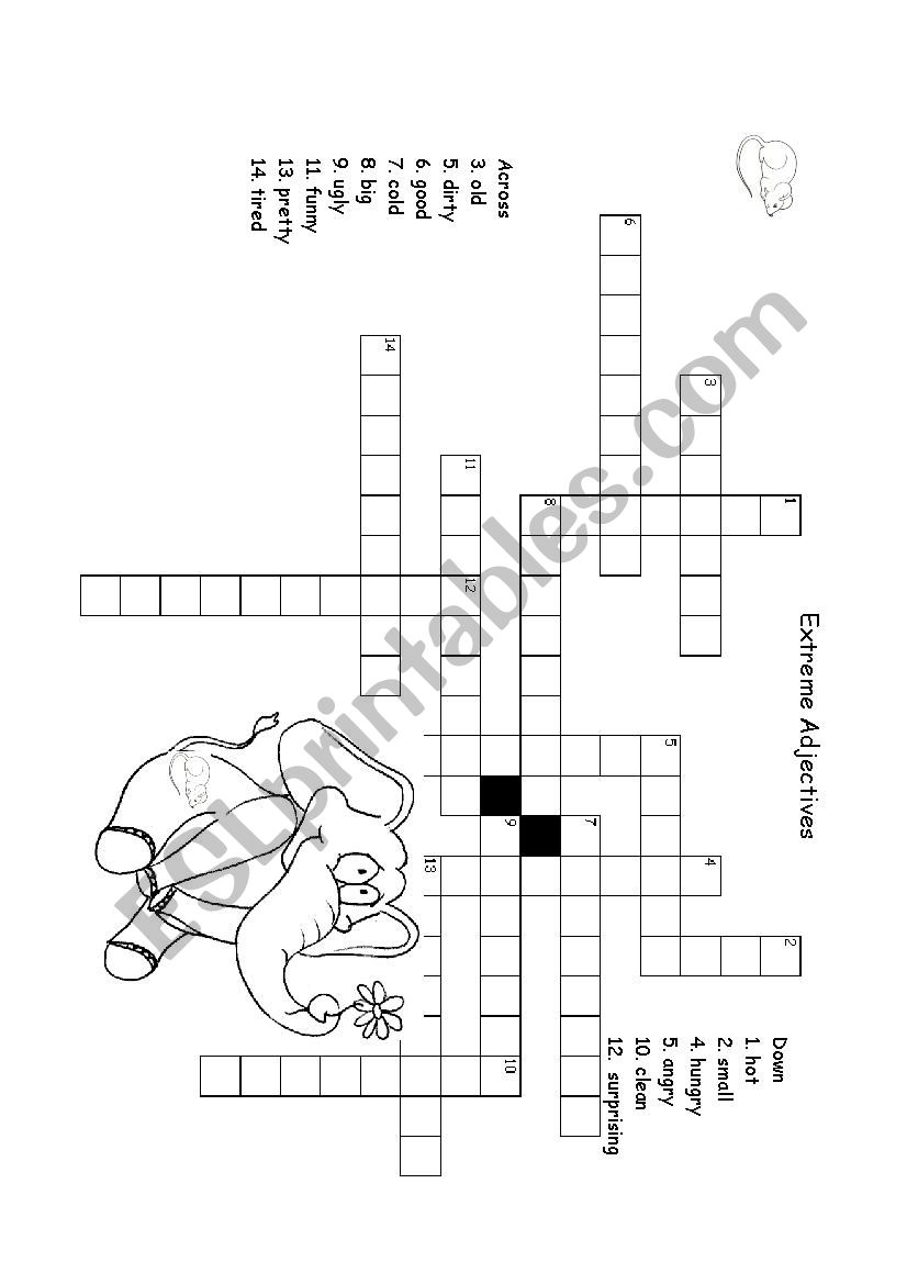 Crossword for Extreme Adjectives