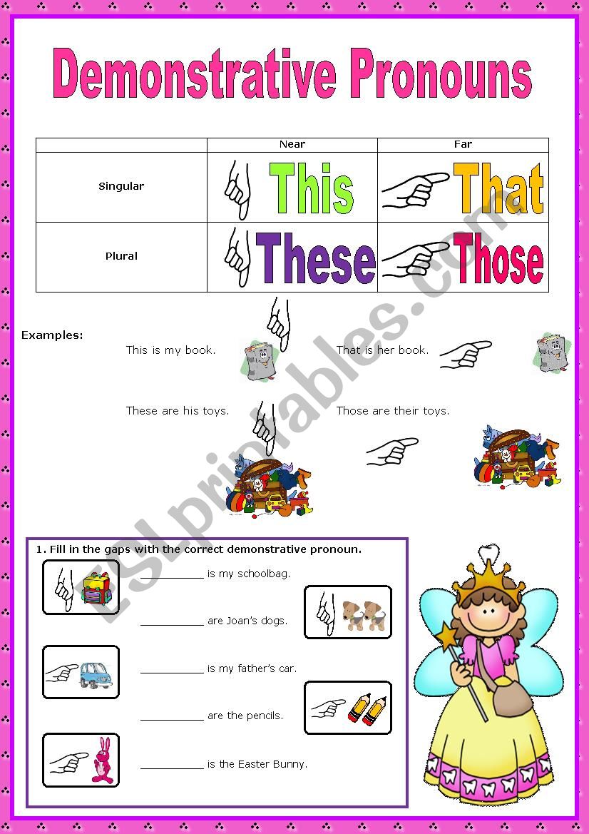 Demonstrative Pronouns worksheet