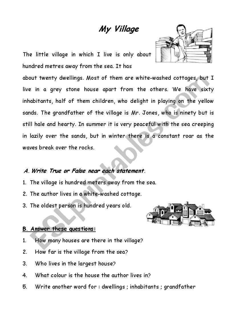 My Village worksheet