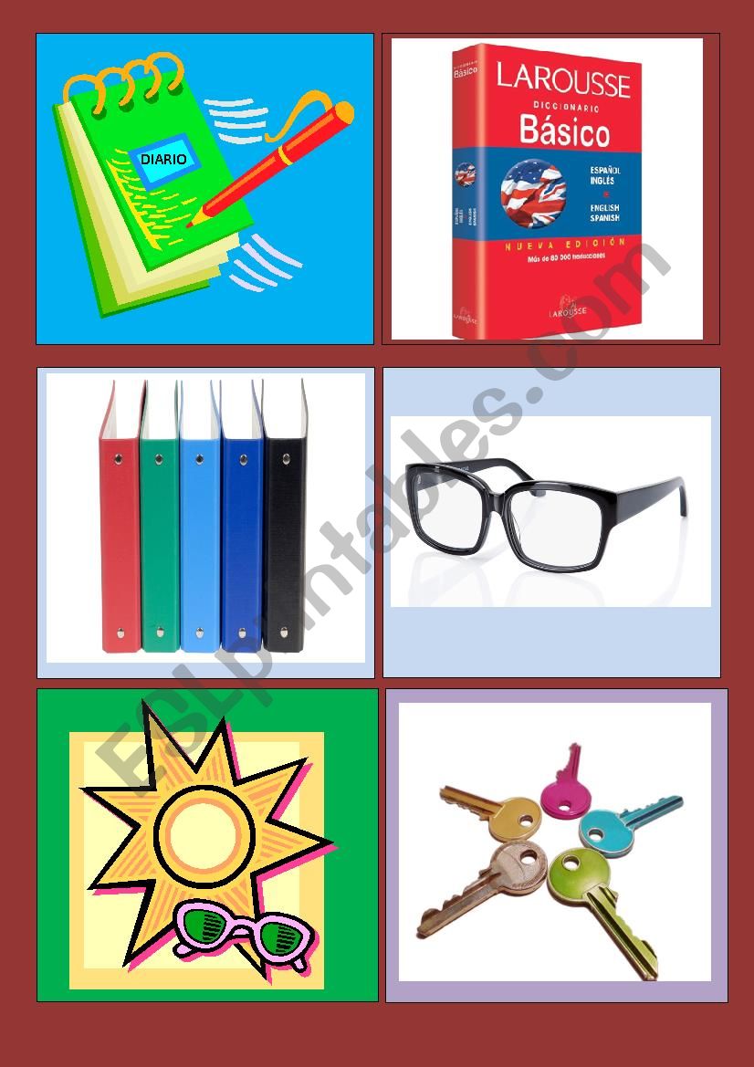 COMMON OBJECTS FLASHCARDS worksheet