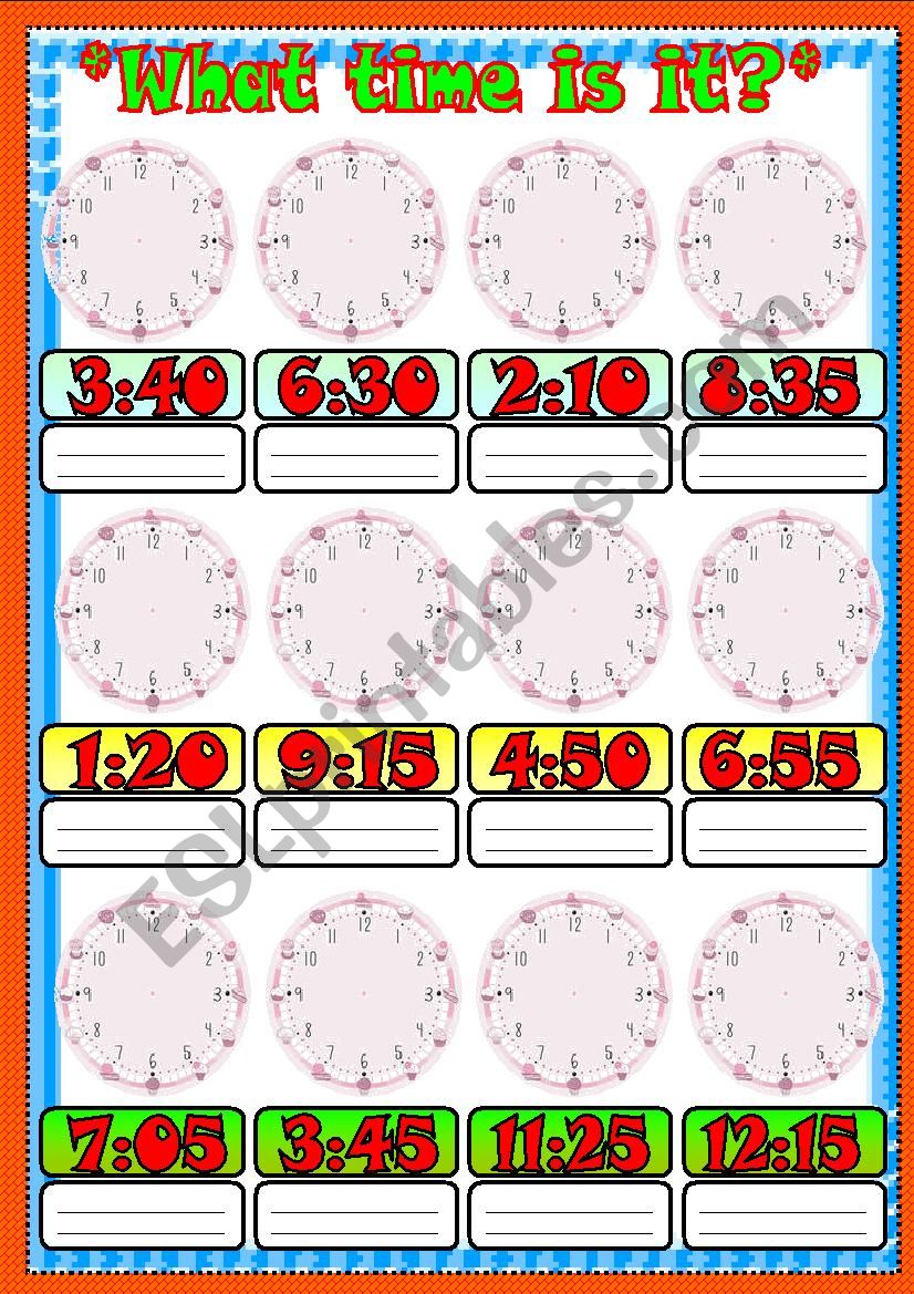 What time is it? worksheet