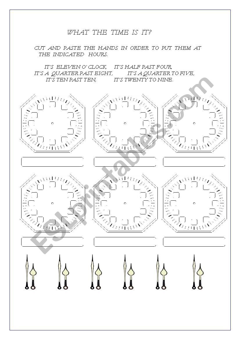 WHAT THE TIME IS IT? worksheet