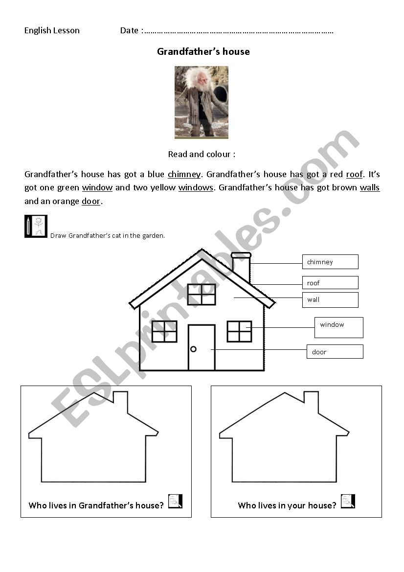 GrandfatherÂ´s House worksheet