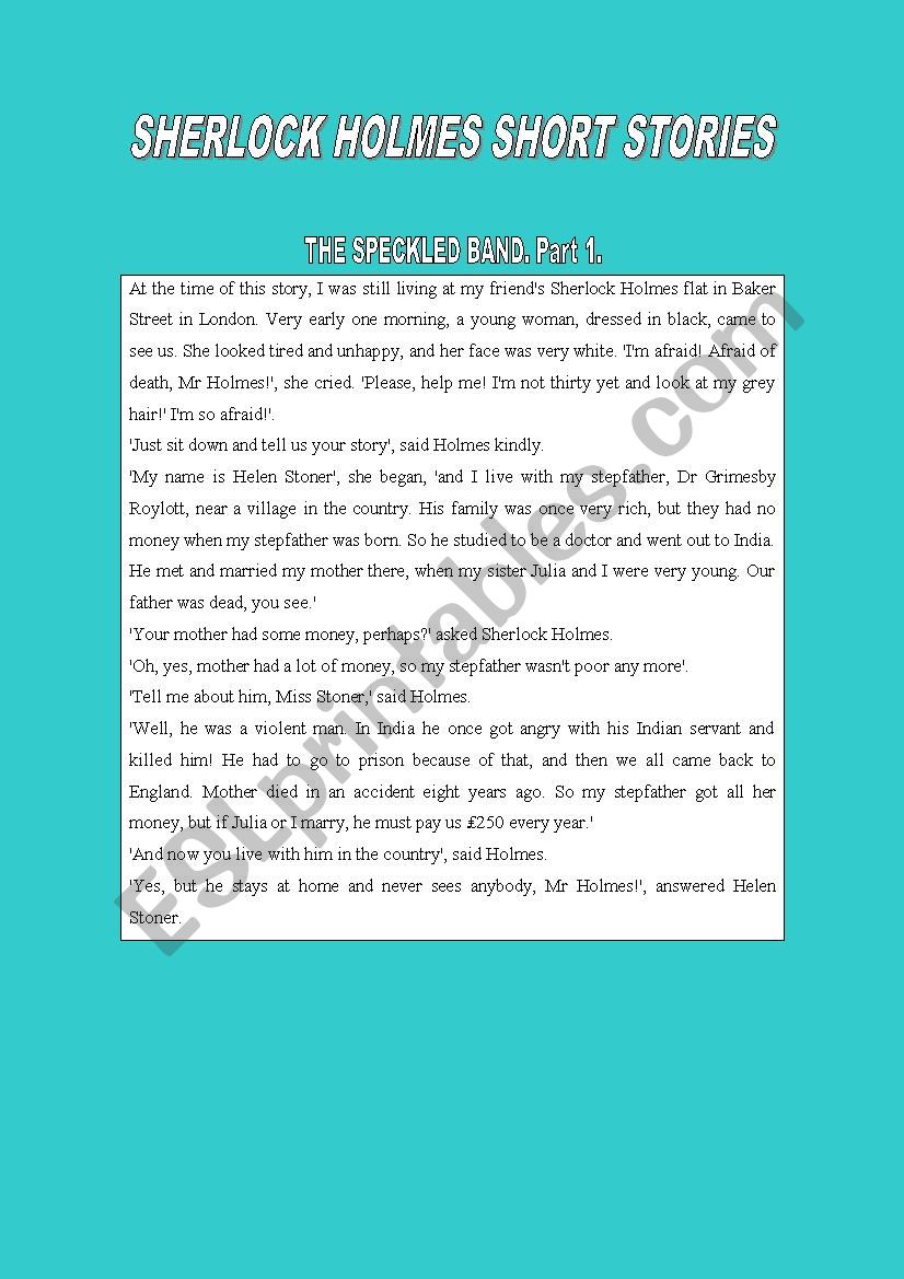 Reading comprehension worksheet