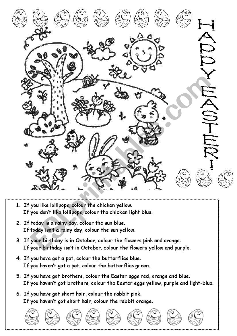 EASTER GLYPH worksheet