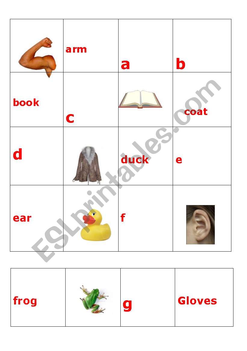 Alphabet Memory worksheet