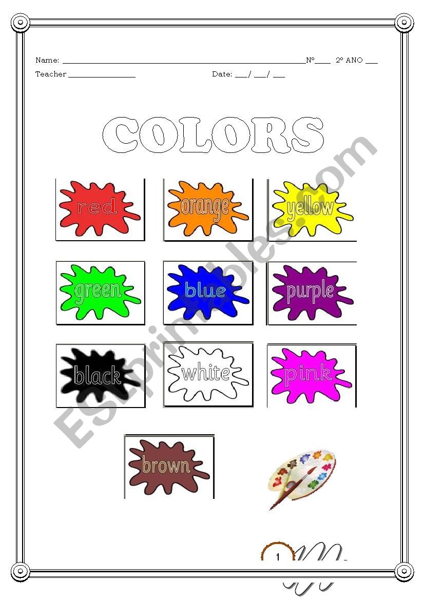 Colors  worksheet