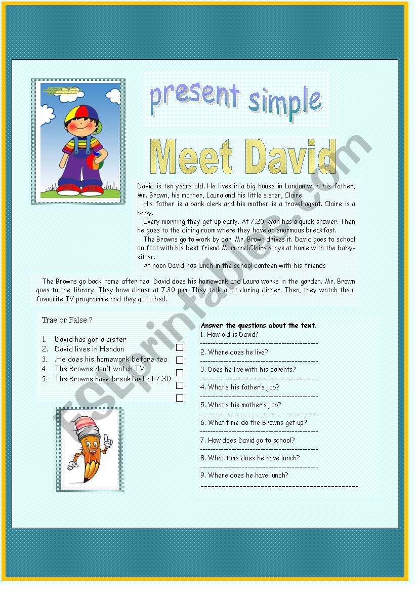 present simple worksheet