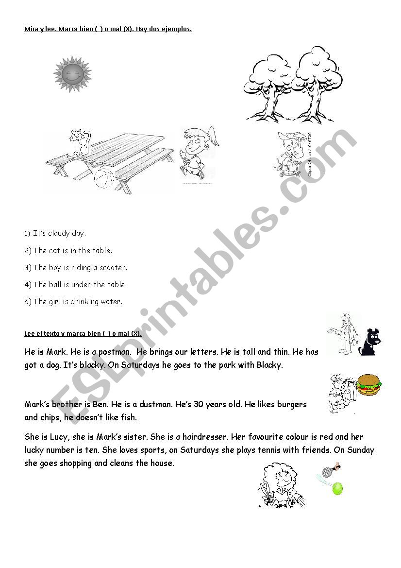 Test-Young Learners. worksheet