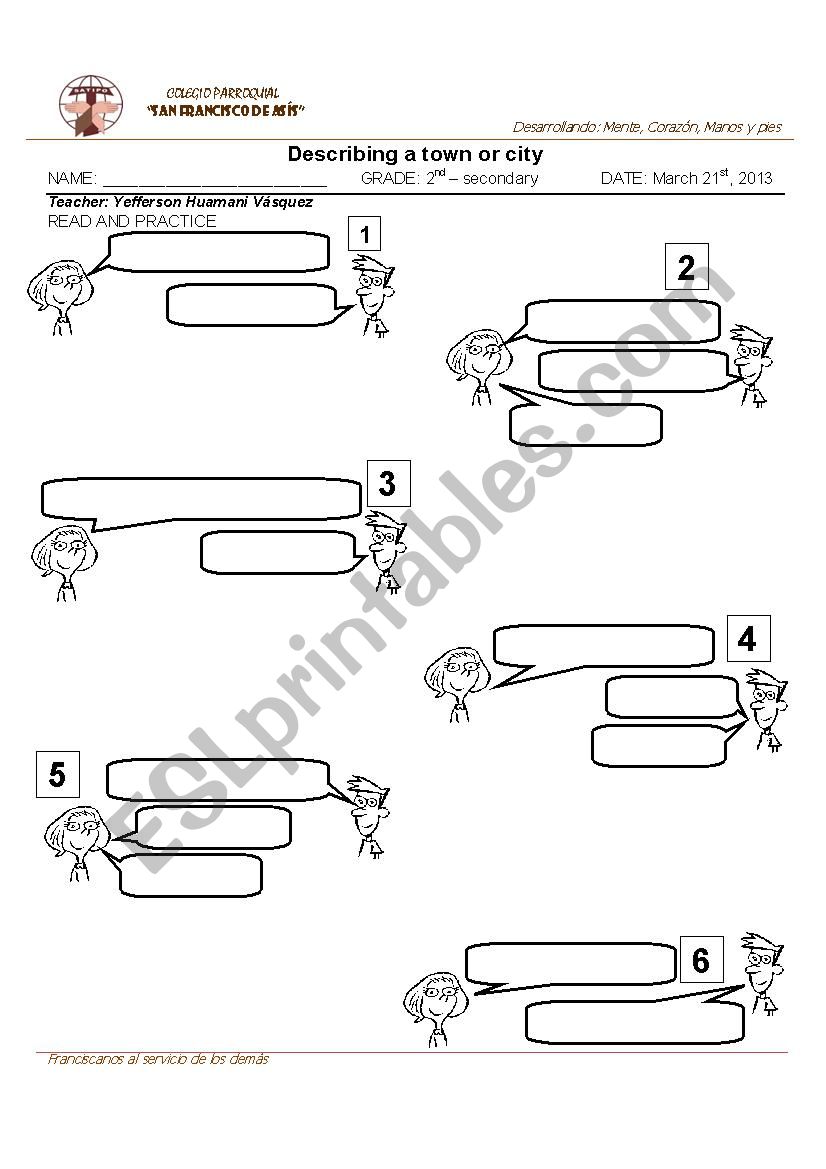 verb to be worksheet