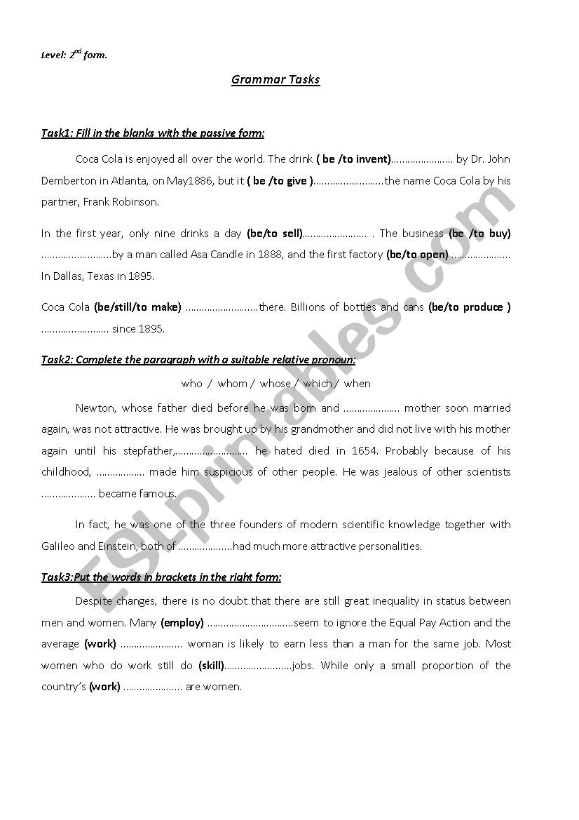 consolidation tasks worksheet