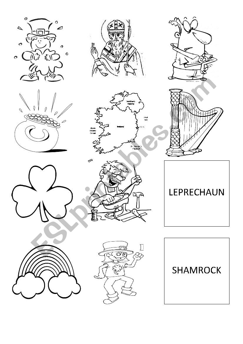 Saint Patricks memory game worksheet