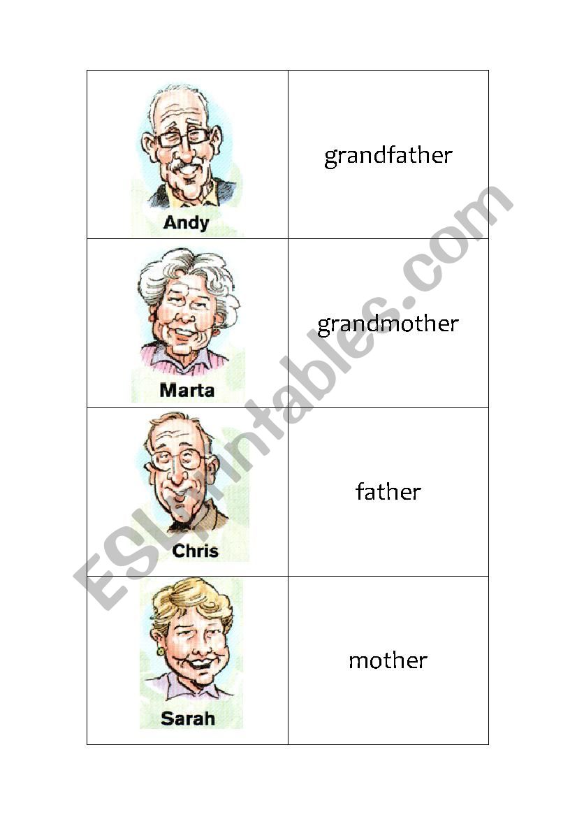 Family Flashcards worksheet