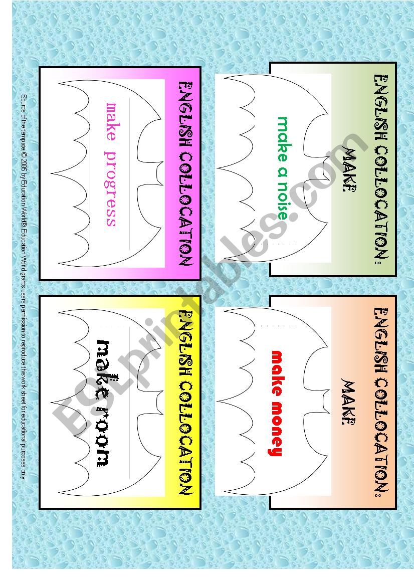 english collocation make 2 worksheet